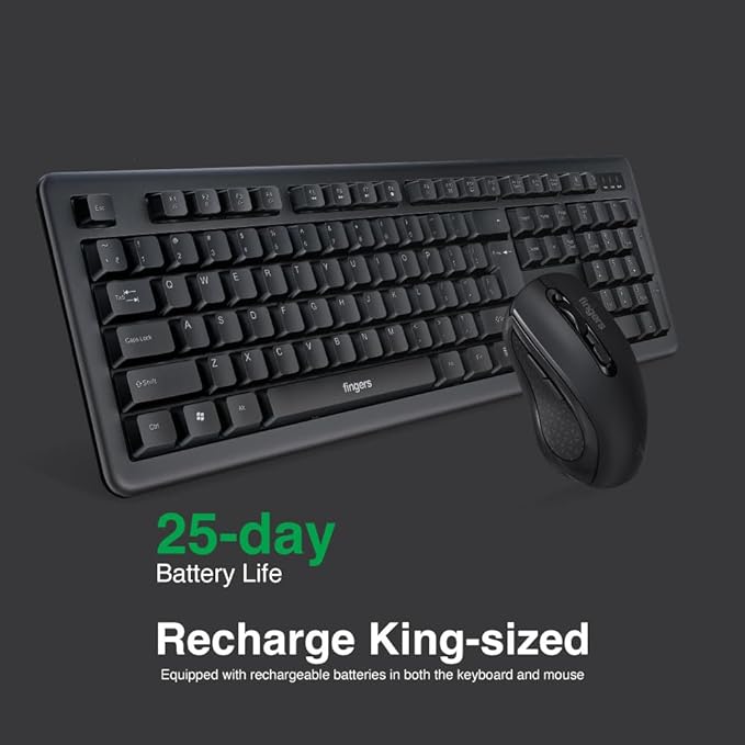 Fingers Duo-Recharge Keyboard Mouse ( Wireless)