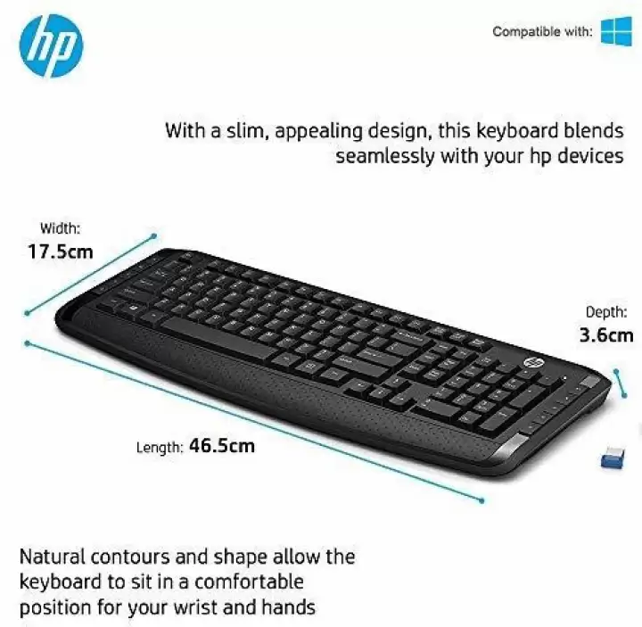 HP Wireless Keyboard and Mouse 300 - Image 2